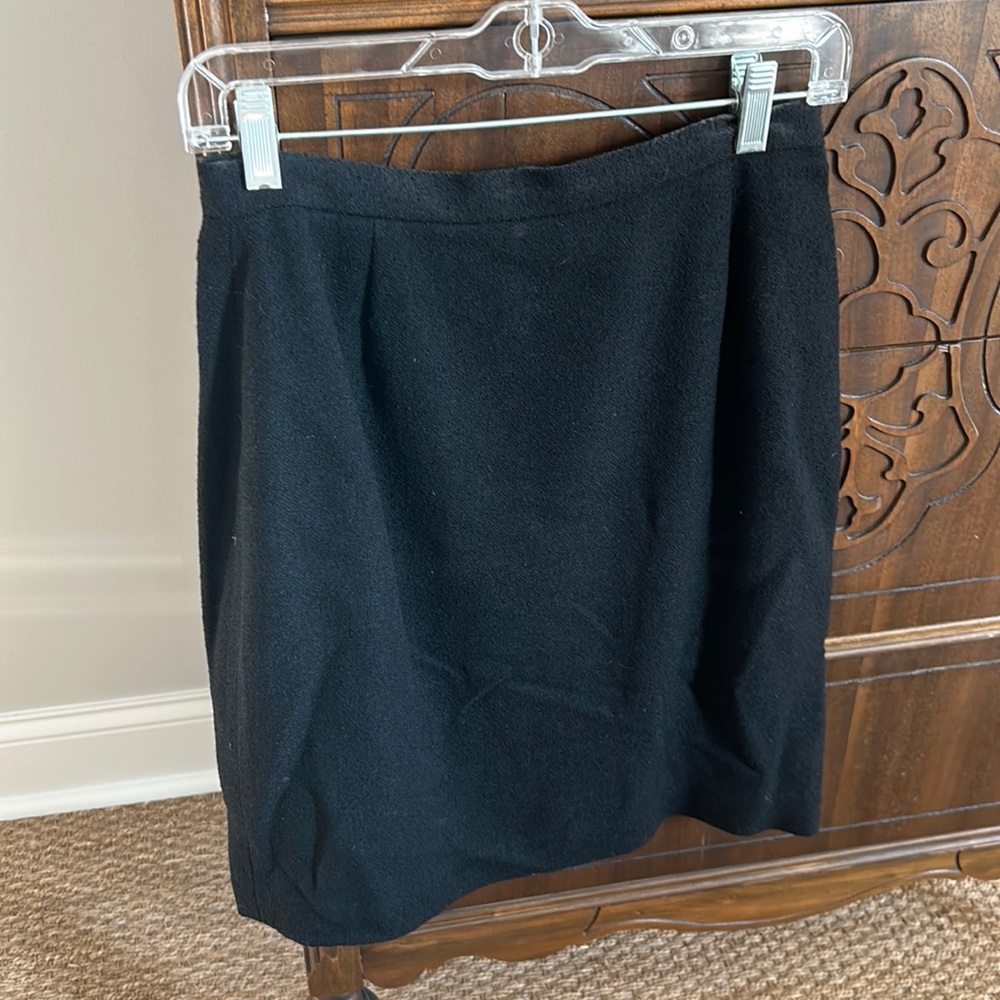 Ann Taylor Black Knee Length Wool Skirt